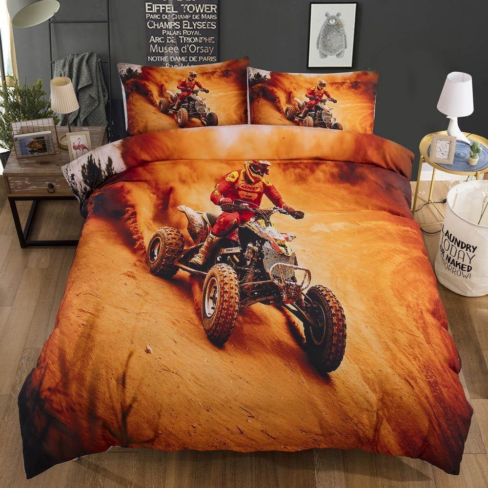 Man Motorcycle Bedding Set