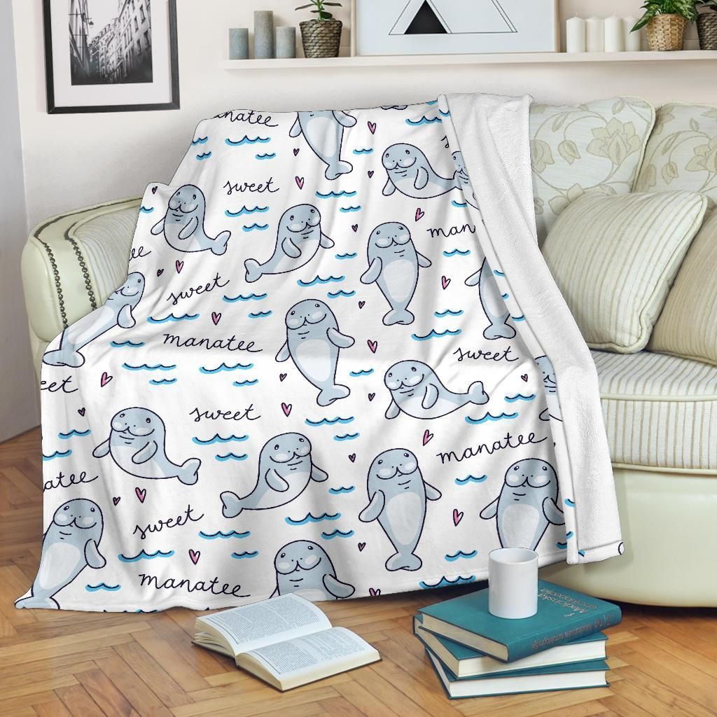 Manatee Baby Pattern 3 Sherpa Fleece Blanket