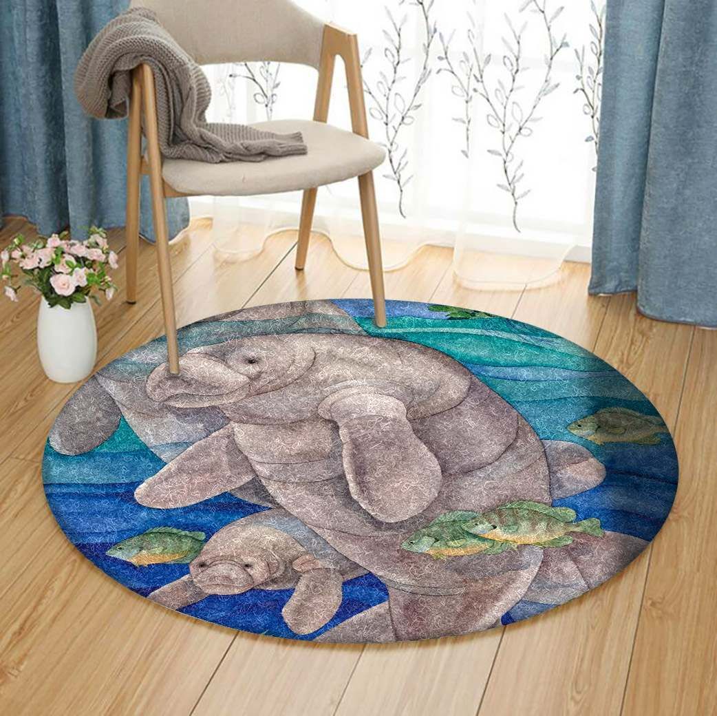 Manatees Round Carpet