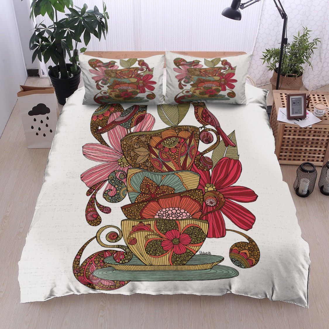 Mandala Bird And Flower Bedding Set