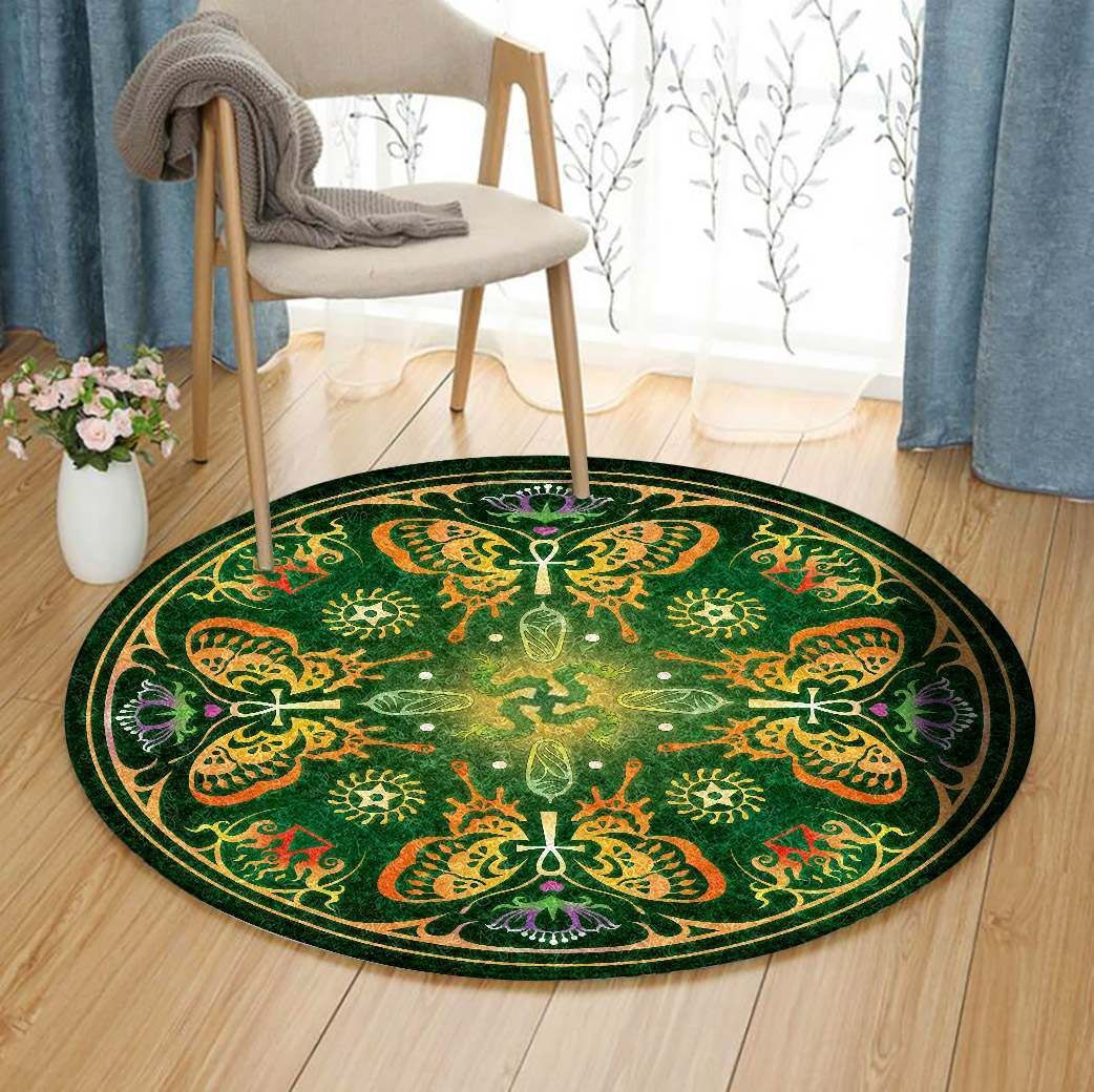 Mandala Butterfly Round Carpet