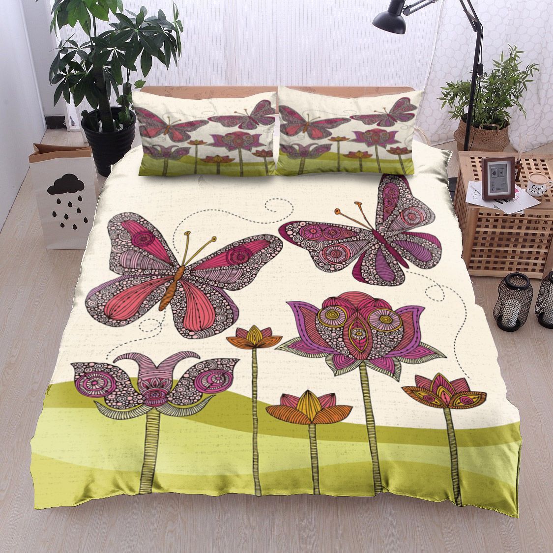 Mandala Butterfly Flower Bedding Set