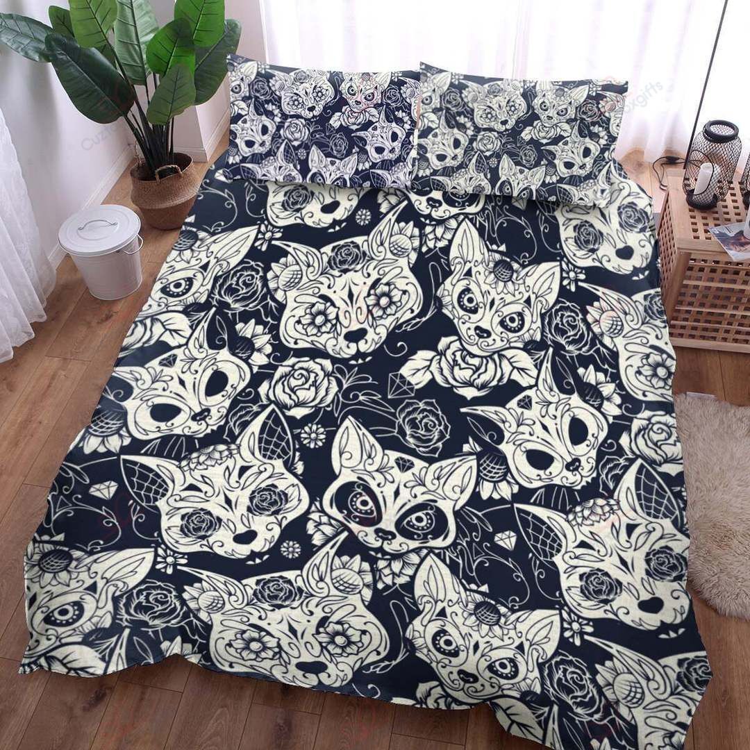 Mandala Cat Day Of The Dead Bedding Set