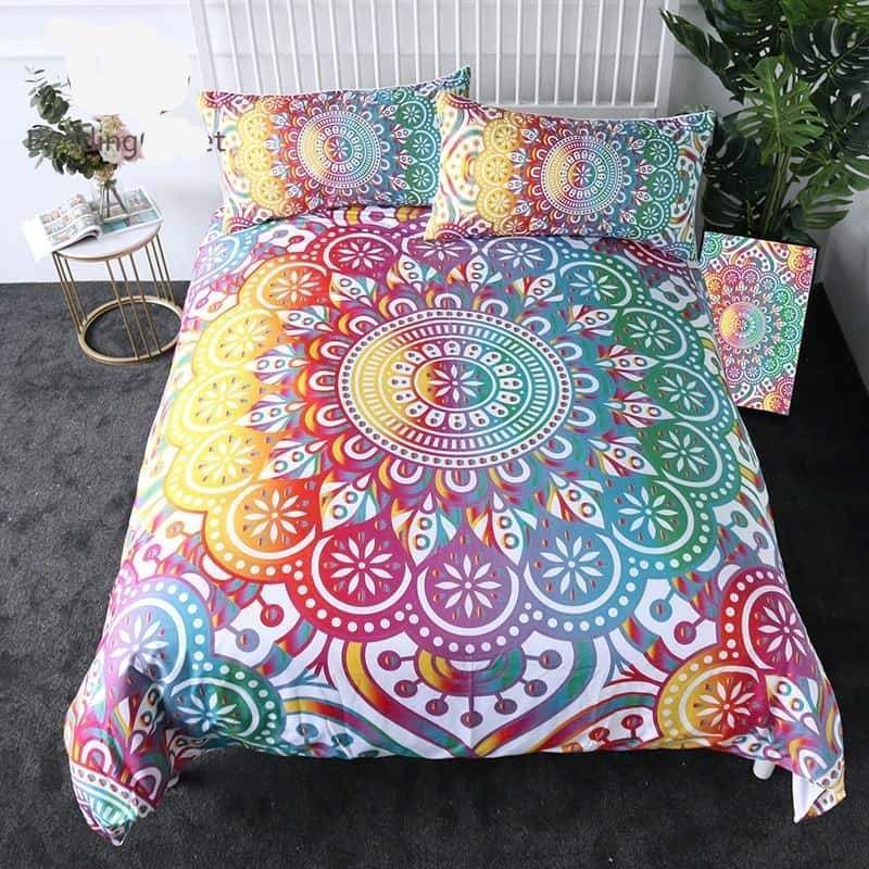 Mandala Colorful Flower Native American Bedding Set