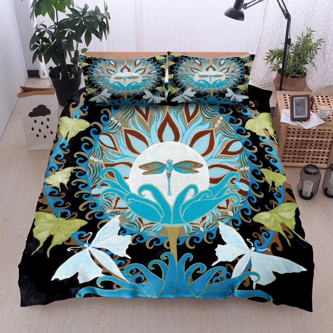 Mandala Dragonfly Butterfly Bedding Set