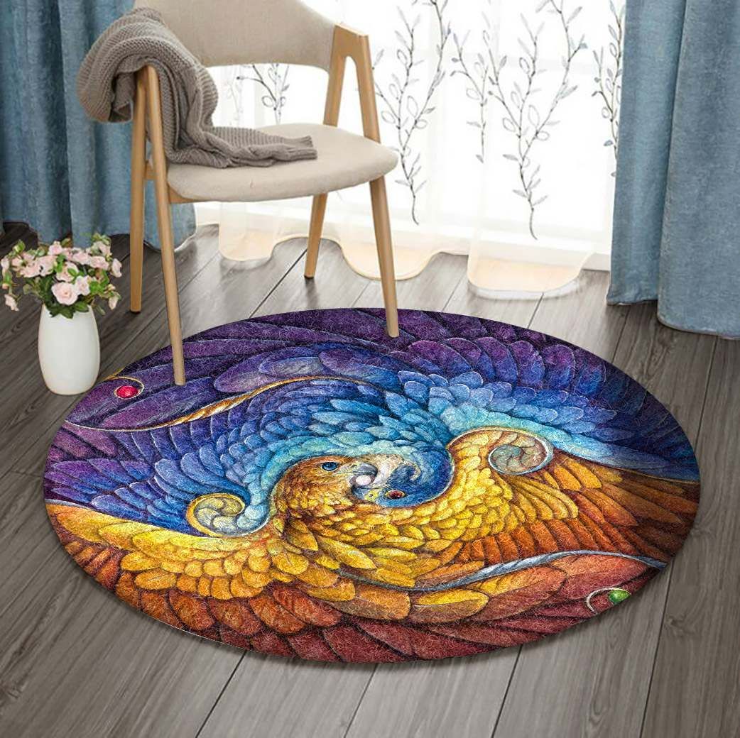 Mandala Eagle Round Carpet