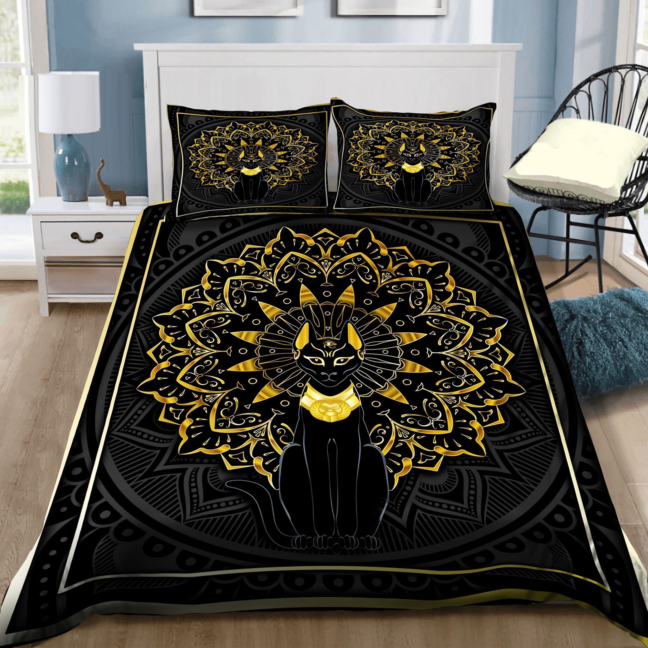 Mandala Egyptian Bastet God Bedding Set