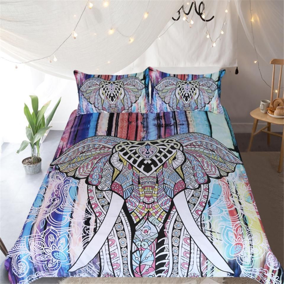 Mandala Elephant Art Bedding Set