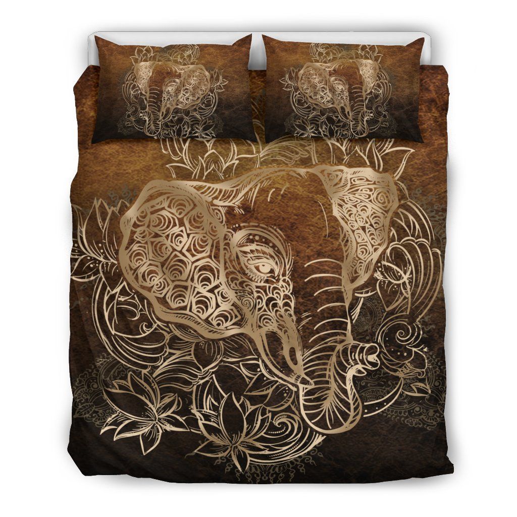 Mandala Elephant Lotus Bedding Set