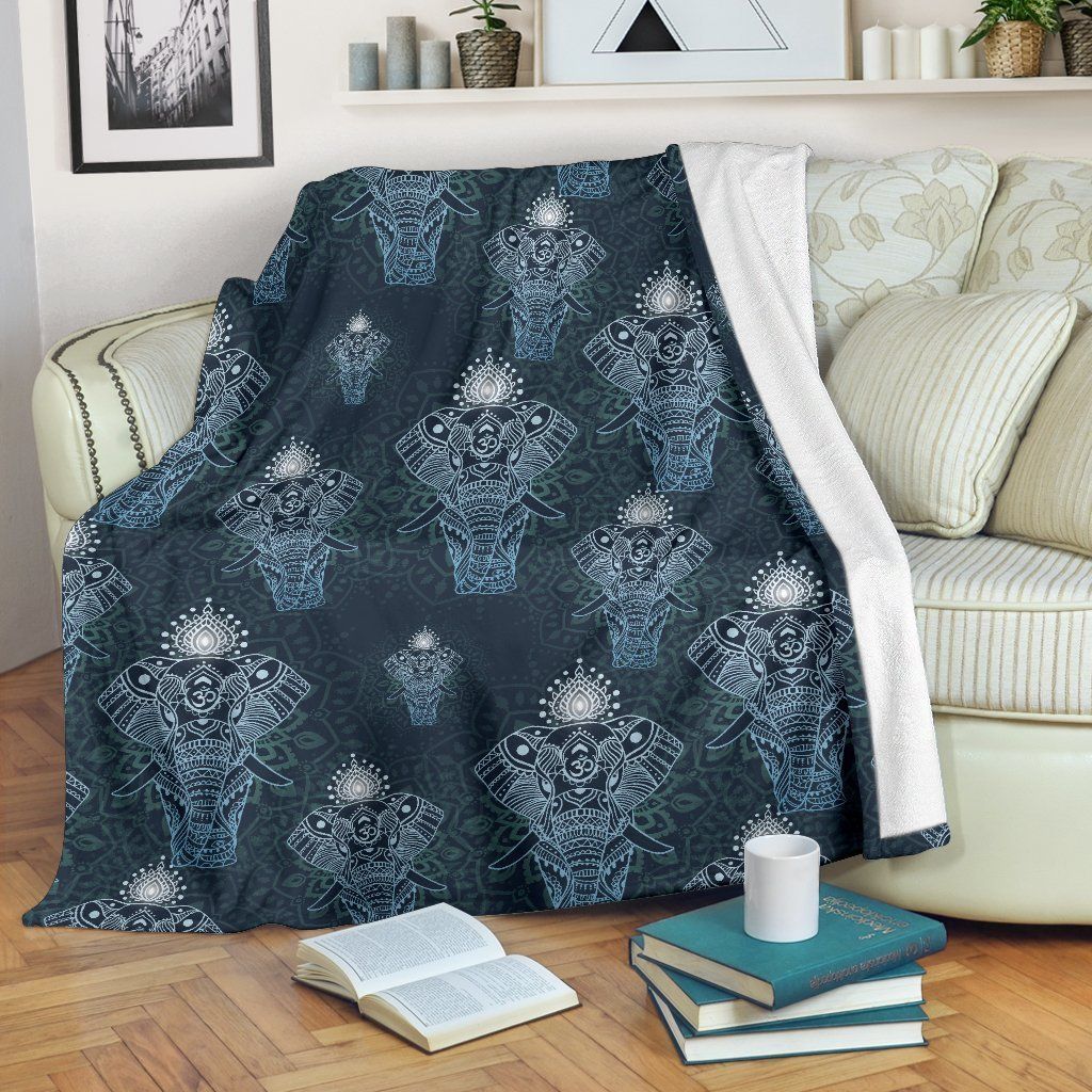 Mandala Elephant Mandala Fleece Blanket