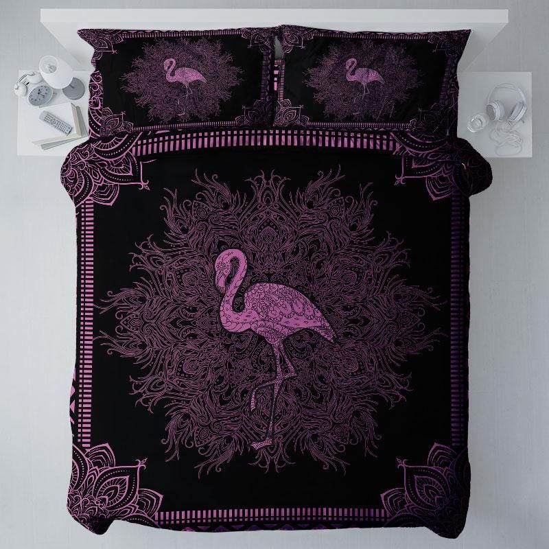 Mandala Flamingo Bedding Set