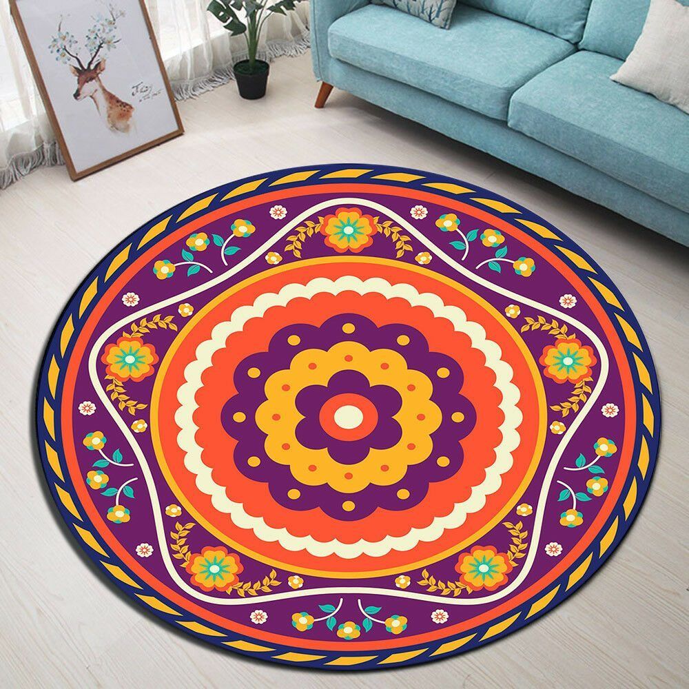 Mandala Flower Round Carpet