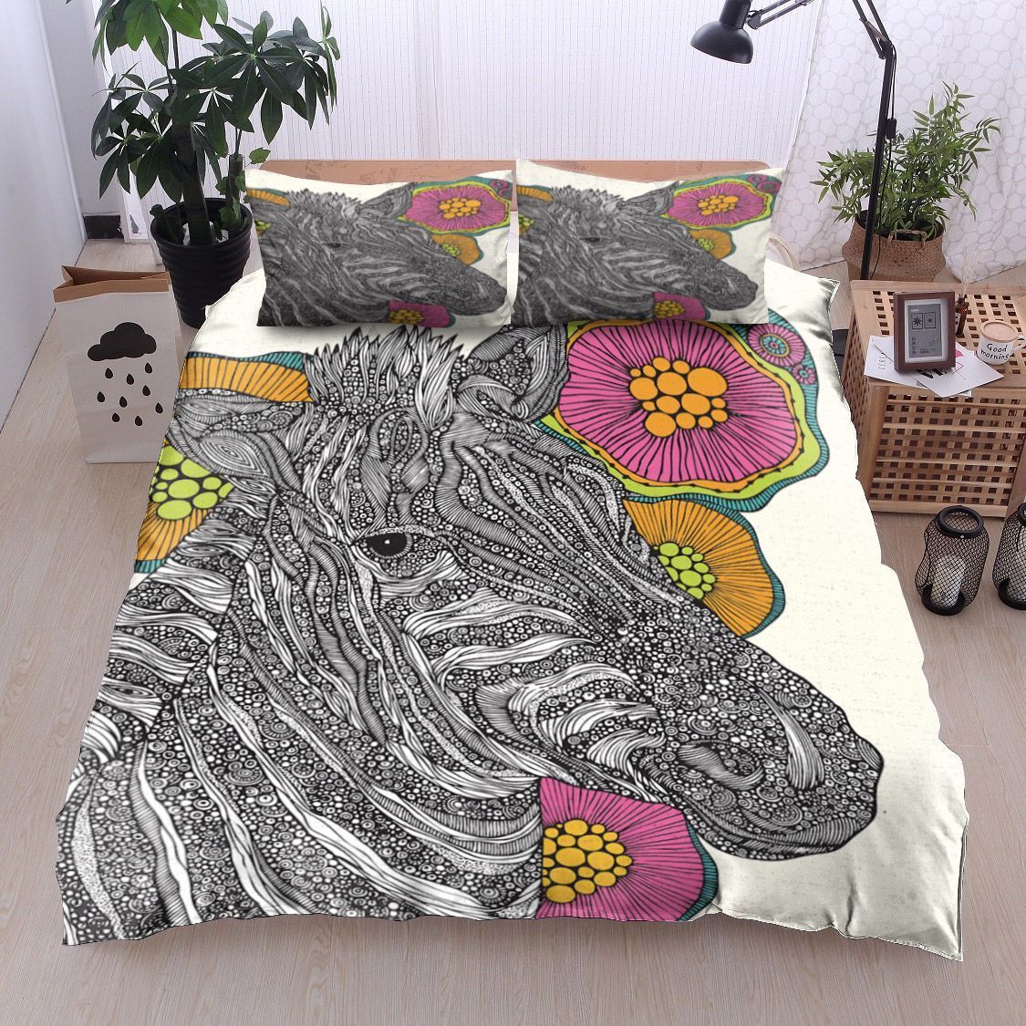 Mandala Horse Flower Bedding Set