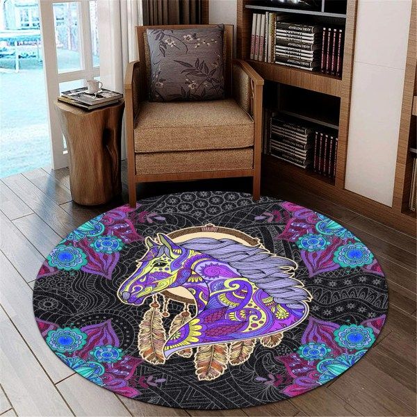 Mandala Horse Round Carpet