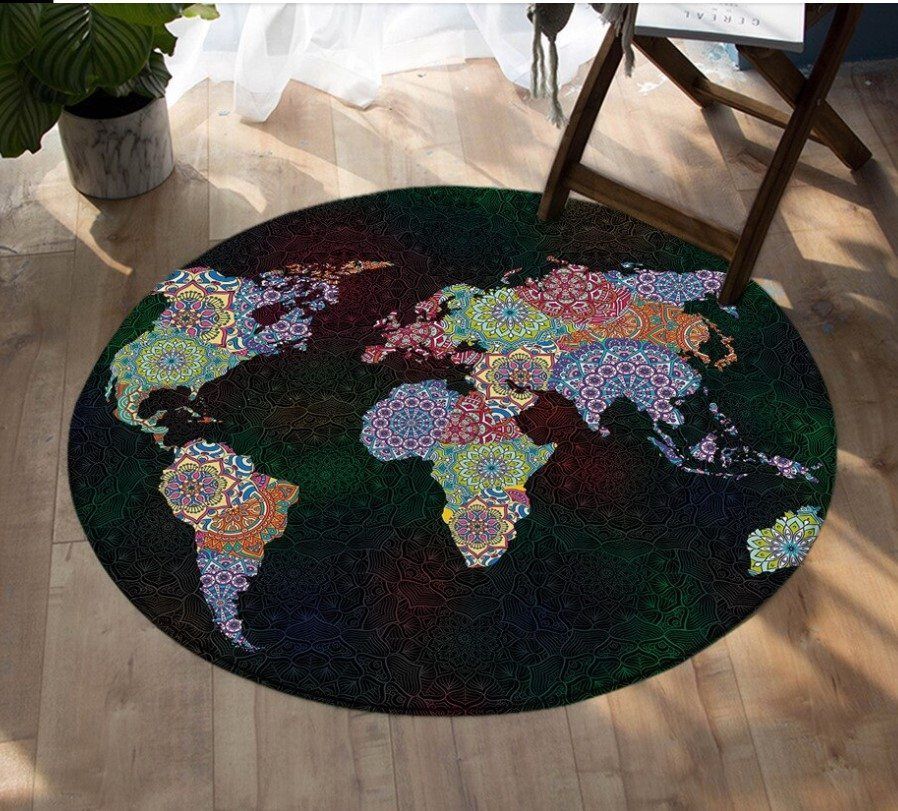 Mandala Map Round Carpet