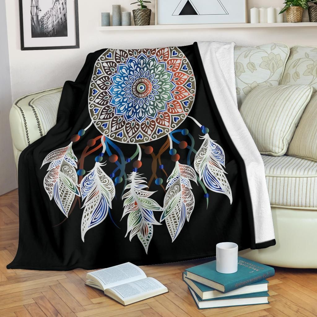 Mandala Native American Sherpa Fleece Blanket