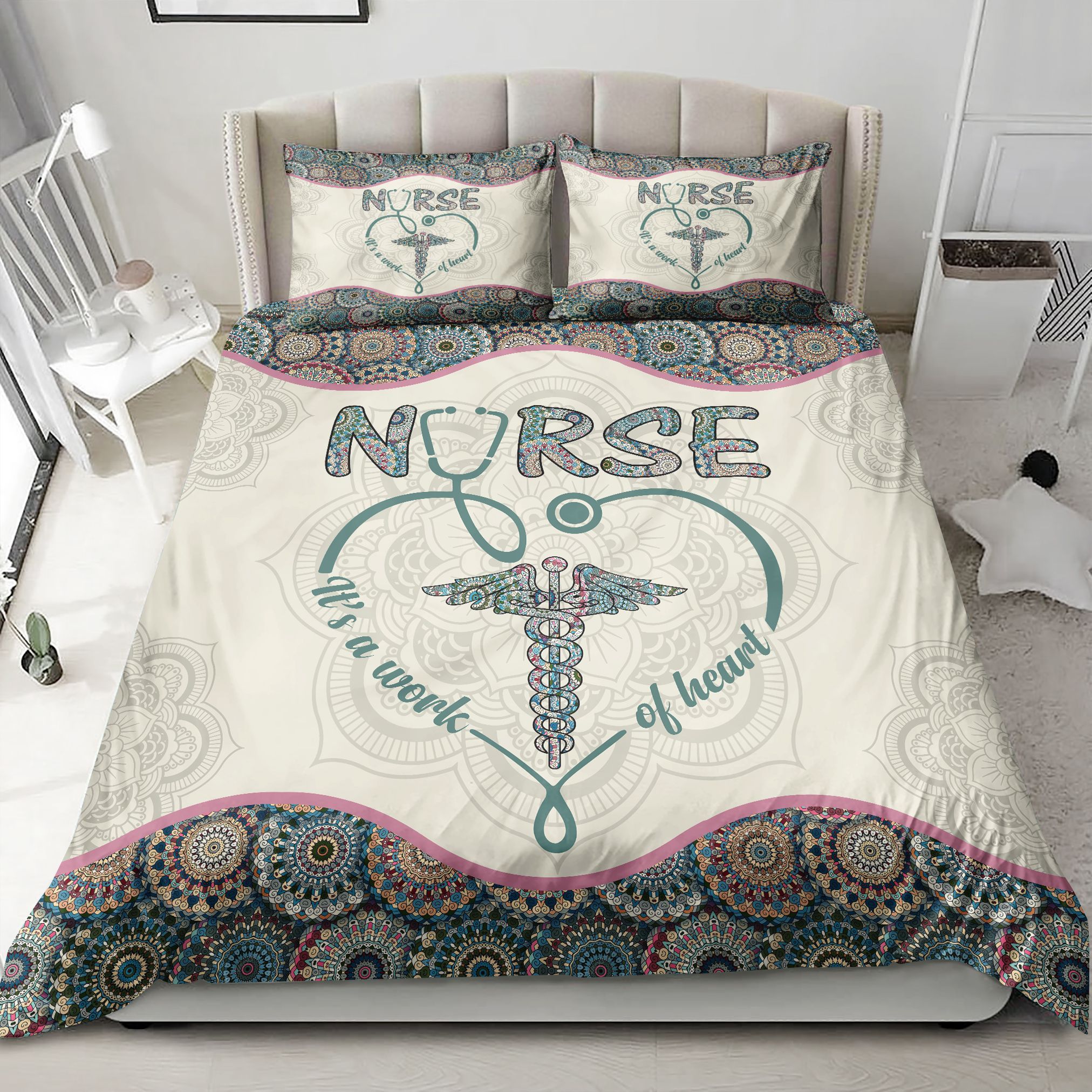 Mandala Nurse Its A Work Of Heart Bedding Set