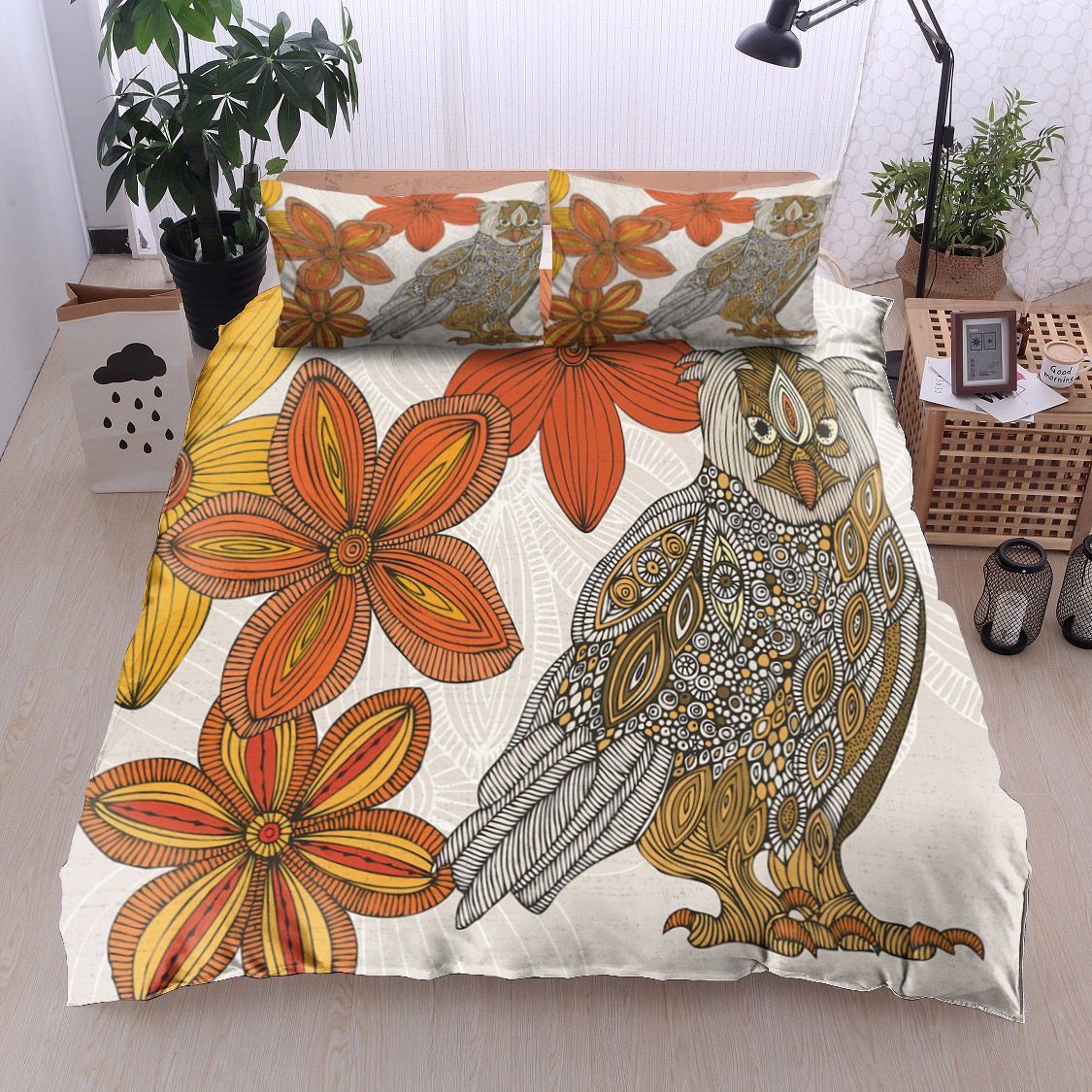 Mandala Owl Flower Bedding Set