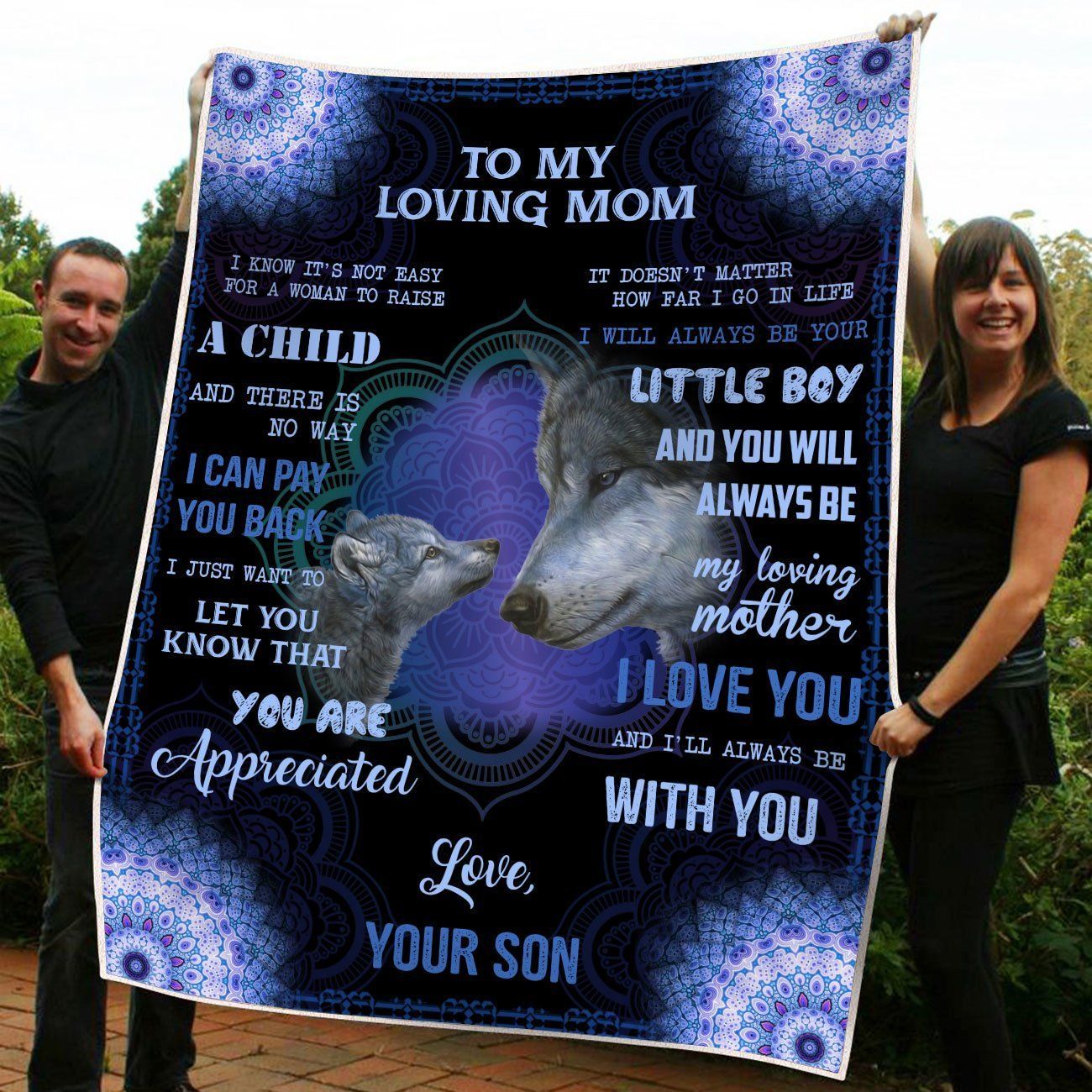 Mandala Pattern You Are Appreciated Son Gift For Loving Mom Fleece Blanket