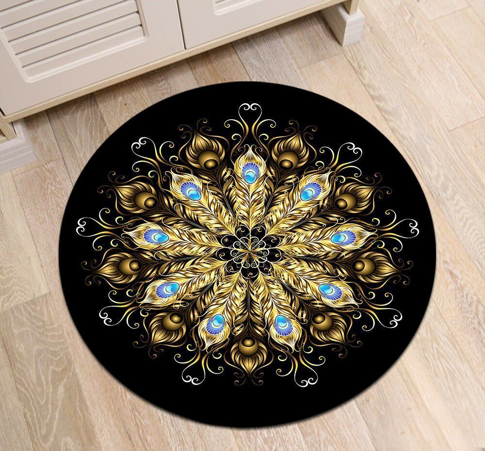 Mandala Peacock Round Carpet