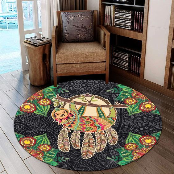 Mandala Sloth Round Carpet