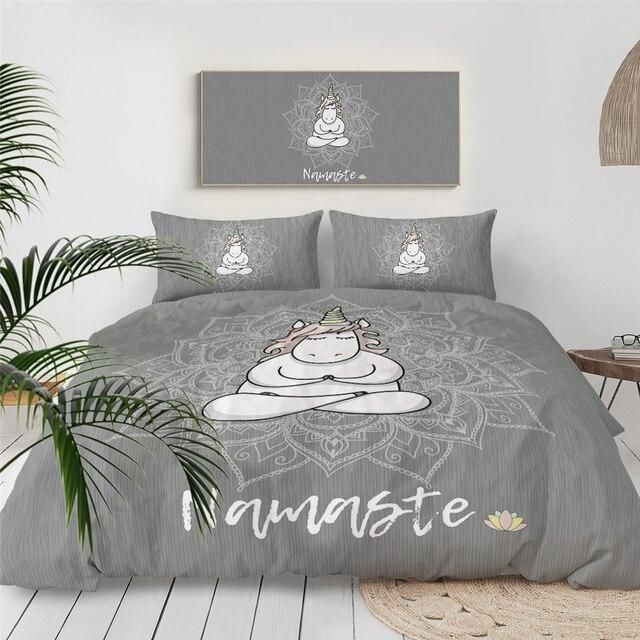 Mandala Unicorn Namaste Bedding Set