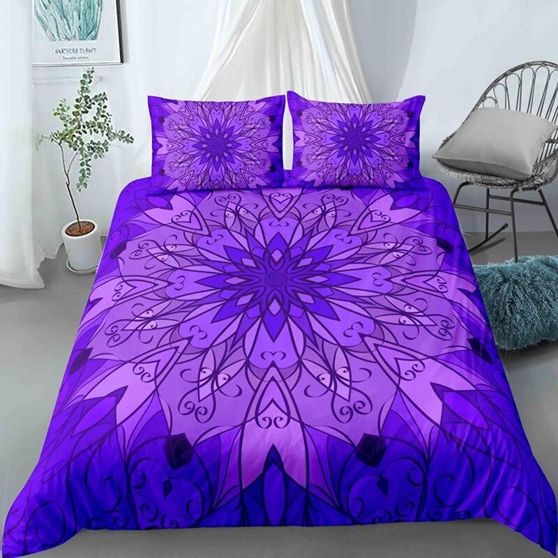 Mandala Wheel Purplish Bedding Set