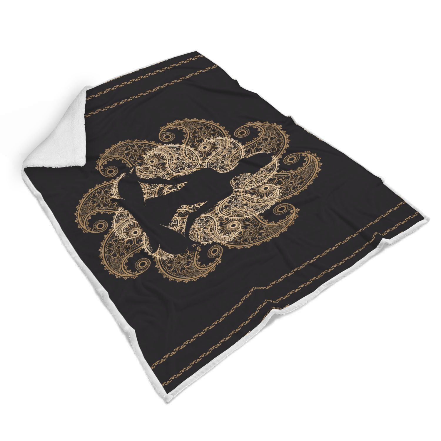 Mandala Yoga Sherpa Fleece Blanket