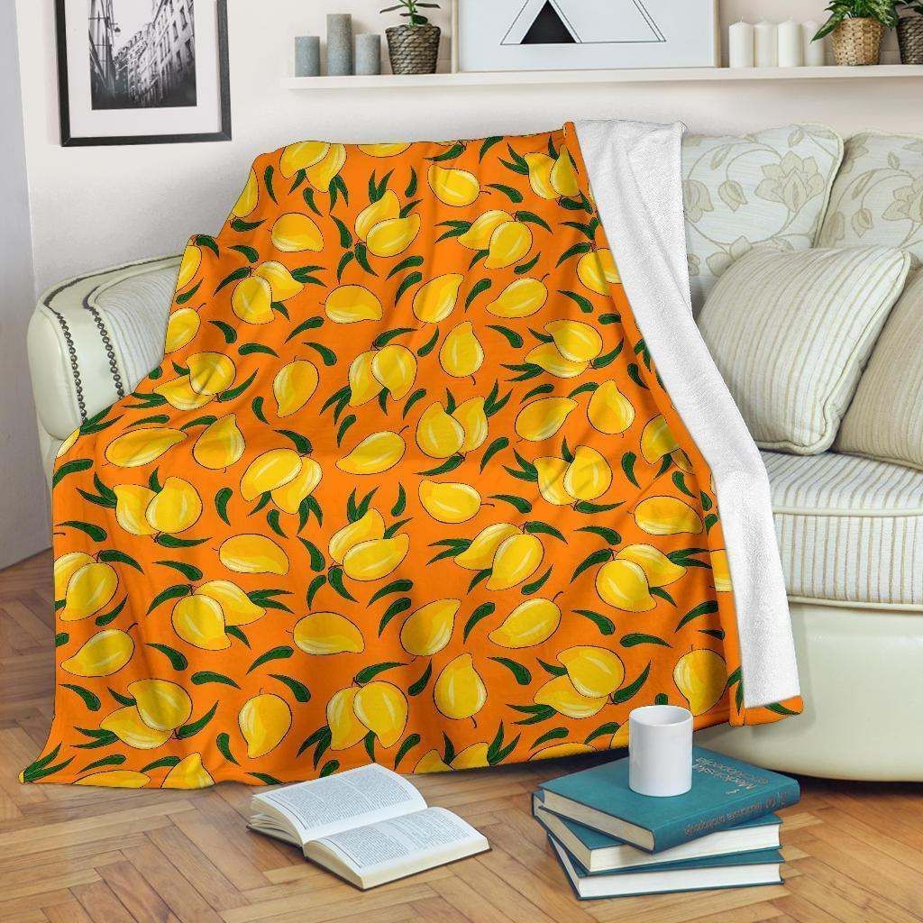 Mango Sherpa Fleece Blanket
