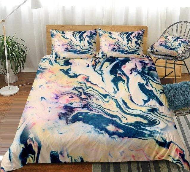Marble Red Black Abstract Art Bedding Set