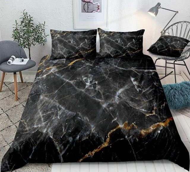 Marble Set Black Gold Bedding Set