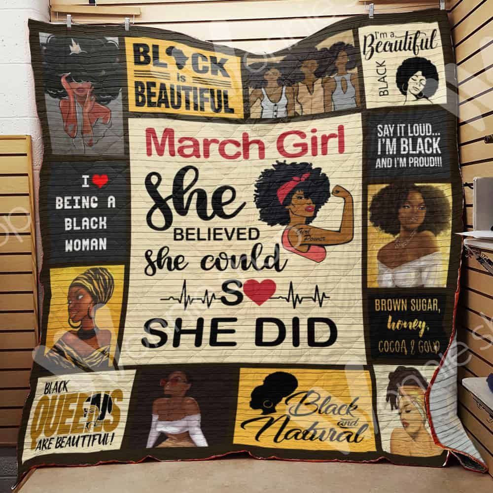 March Black Women Quilt Blanket DHC03021201TD