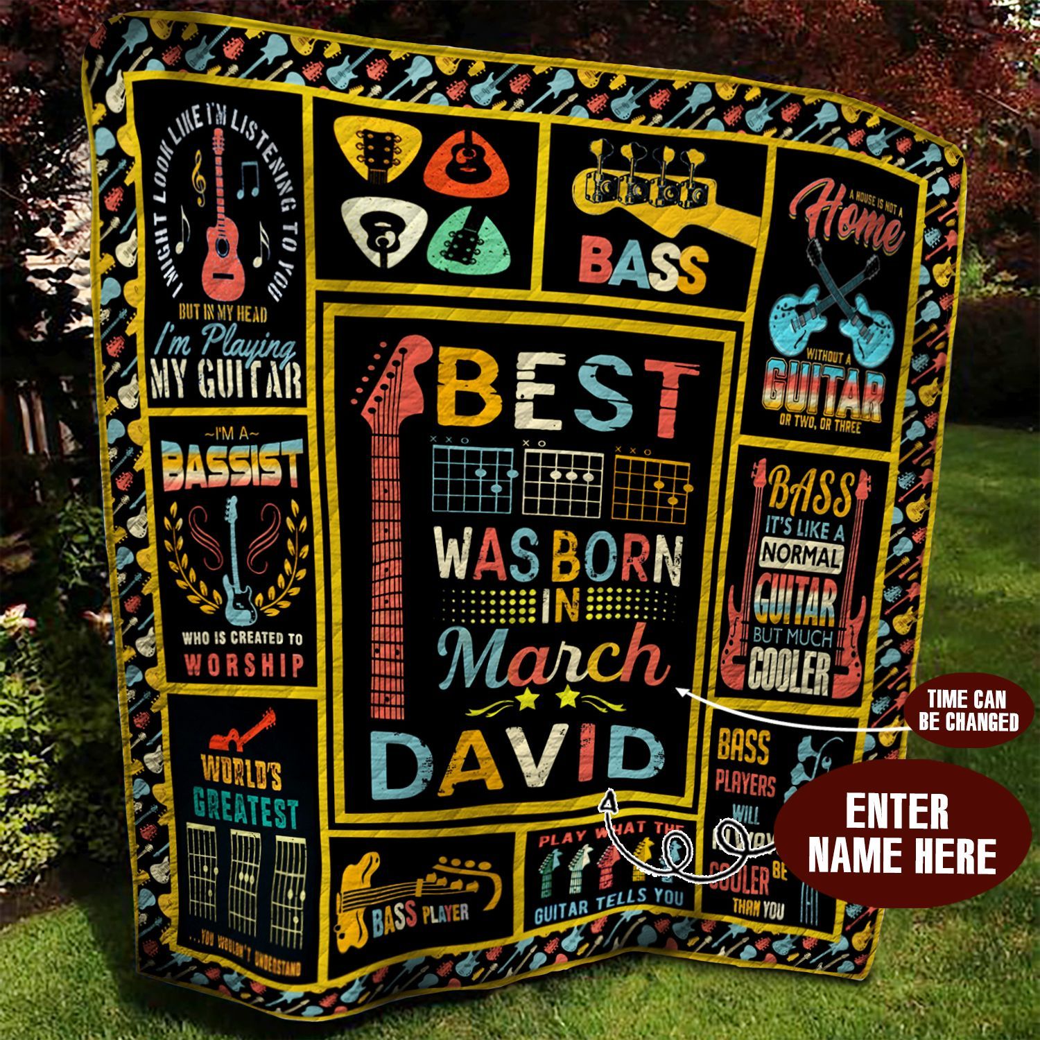 March Guitarist Personalized Quilt Blanket BBB020625MH
