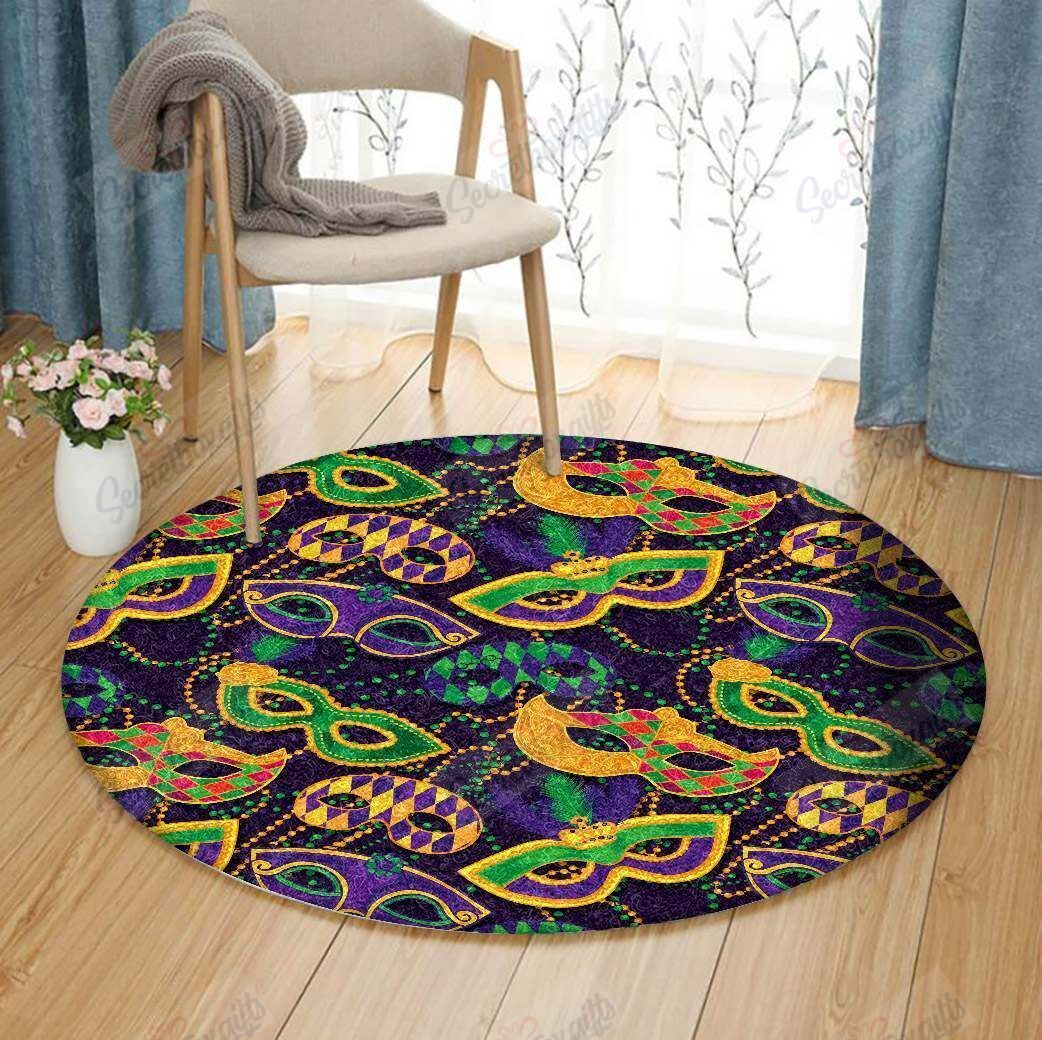 Mardi Gras Round Carpet