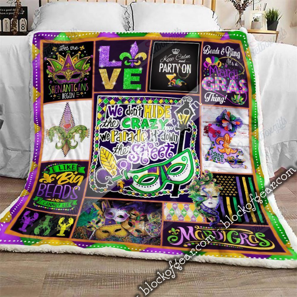 Mardi Gras Party On Fleece Blanket