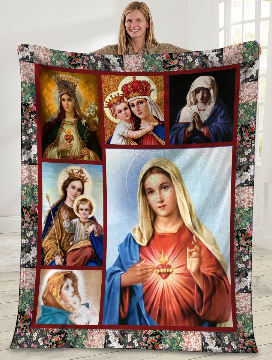 Maria Mother Christian God Fleece Blanket