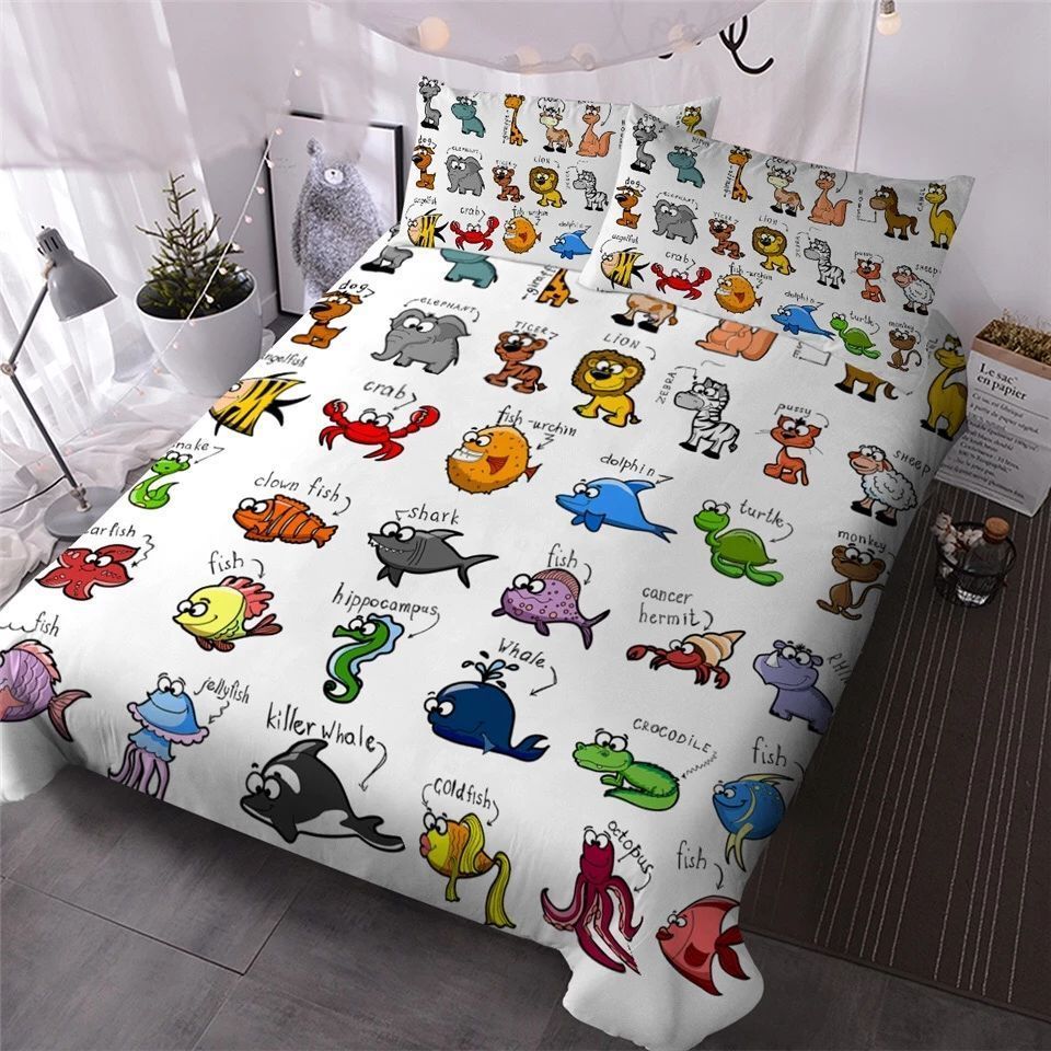 Marine And Wild Animals Bedding Set