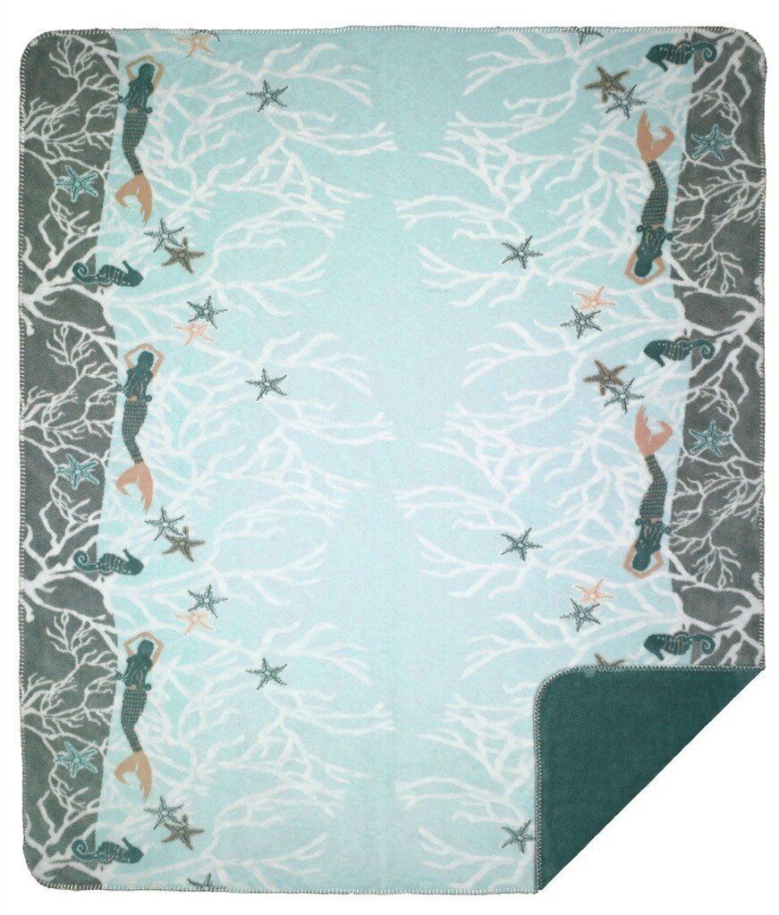 Marine Mermaid Sherpa Fleece Blanket