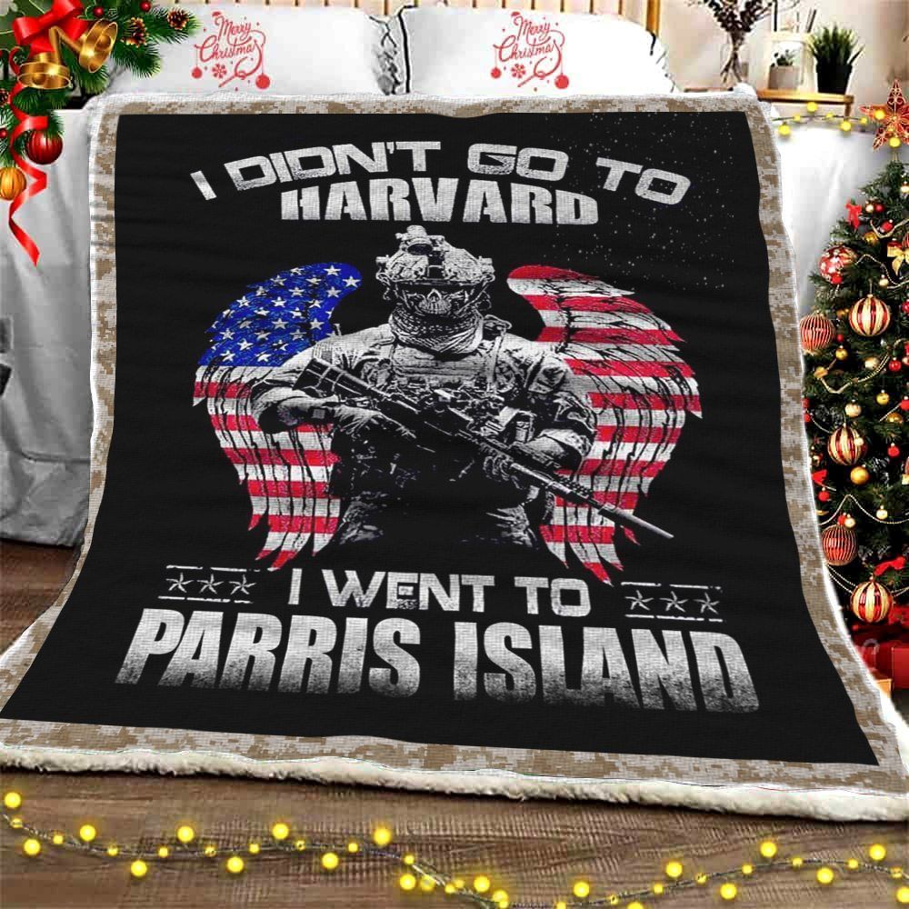 Marine Parris Island Rose Love Sherpa Fleece Blanket