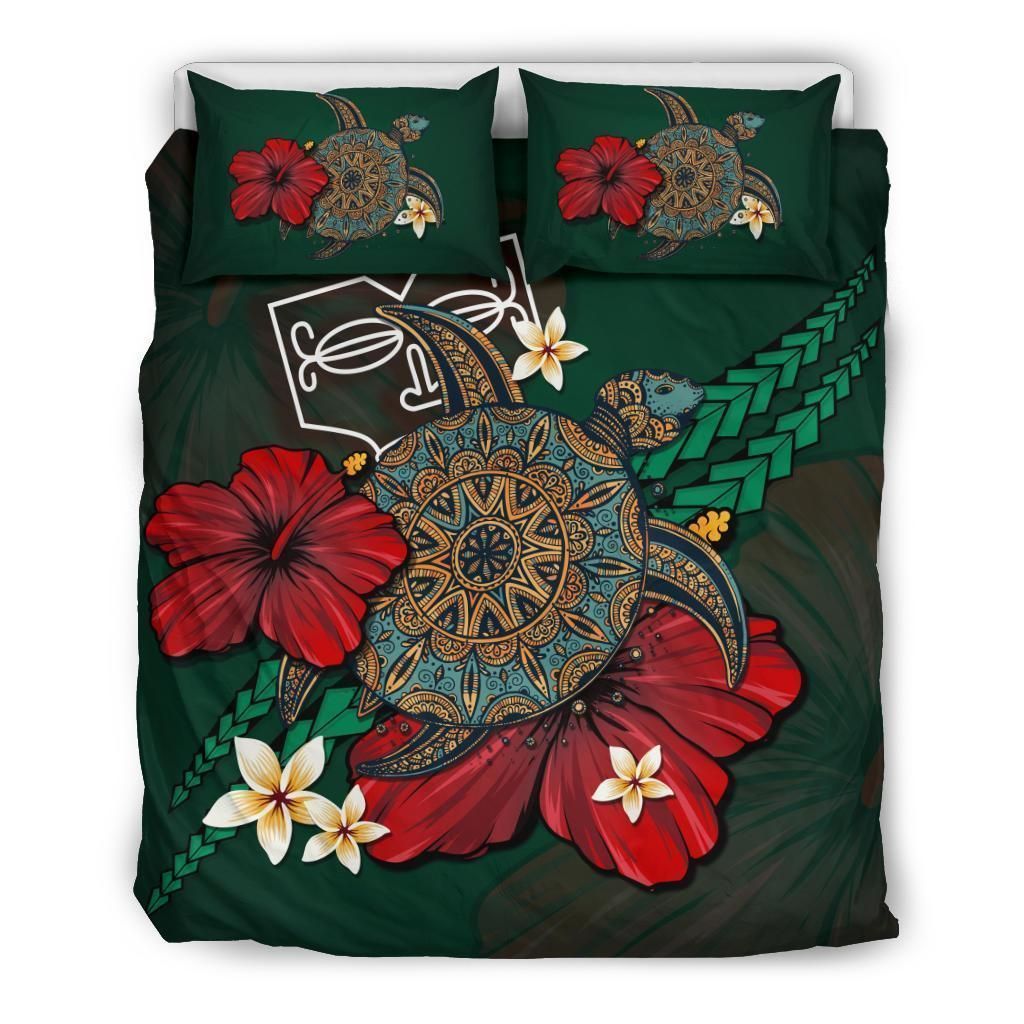 Marquesas Islands Green Turtle Tribal Bedding Set