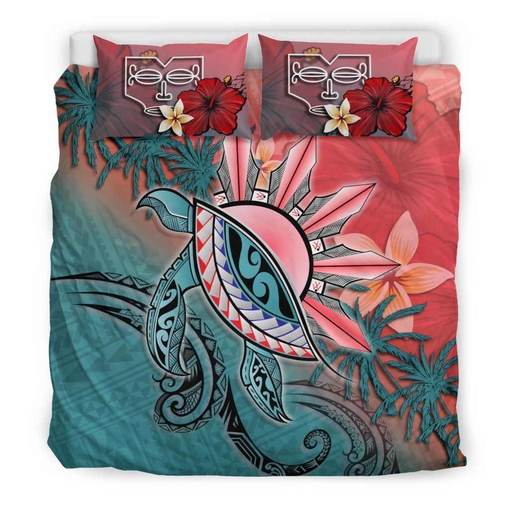 Marquesas Islands Paisley Turtle Tropical Flower Bedding Set