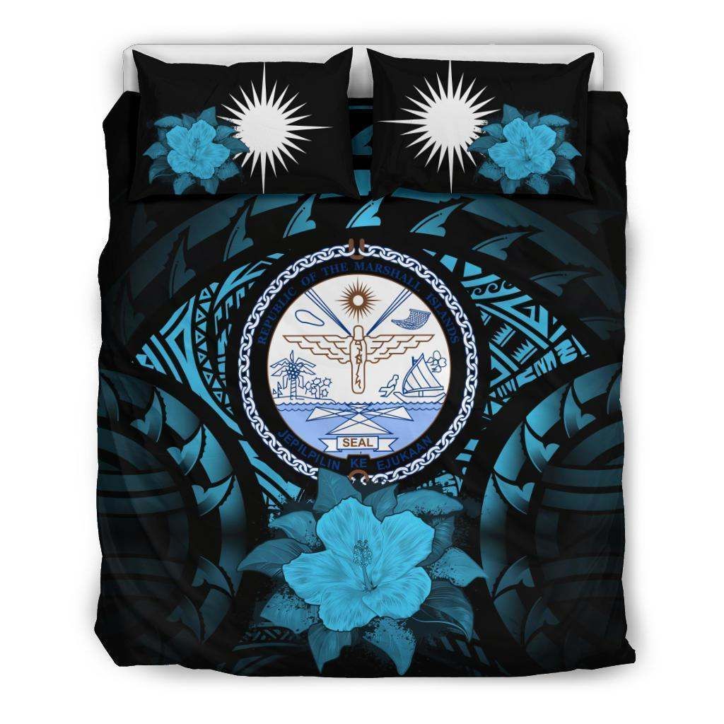 Marshall Island Blue Hibiscus Bedding Set