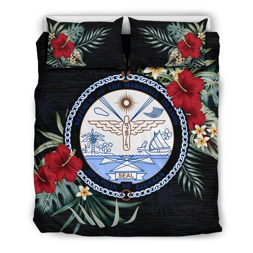 Marshall Islands Hibiscus Coat Of Arms Bedding Set