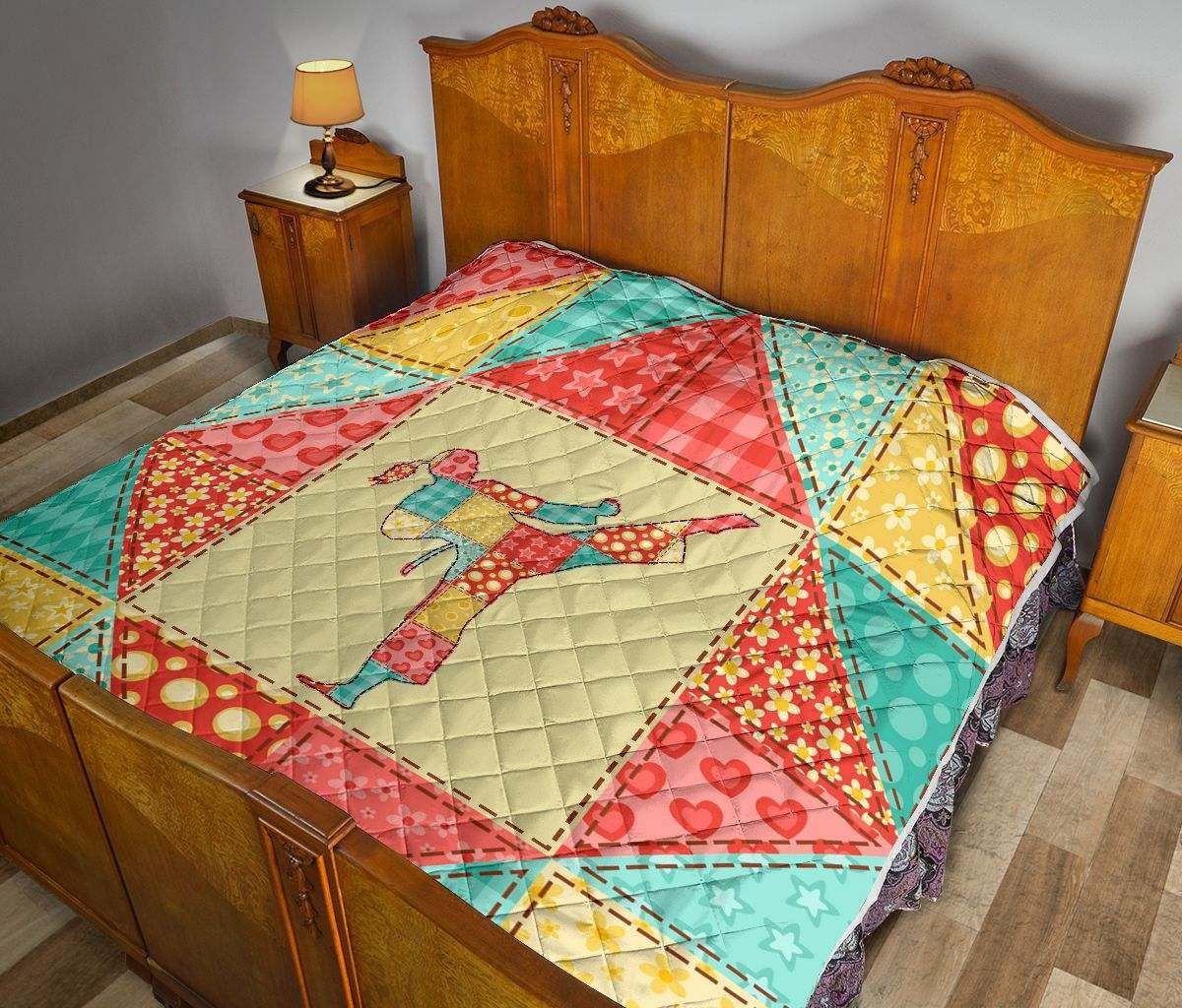 MARTIAL ARTS FLOWER PATTERN QUILT DHC281110916DD