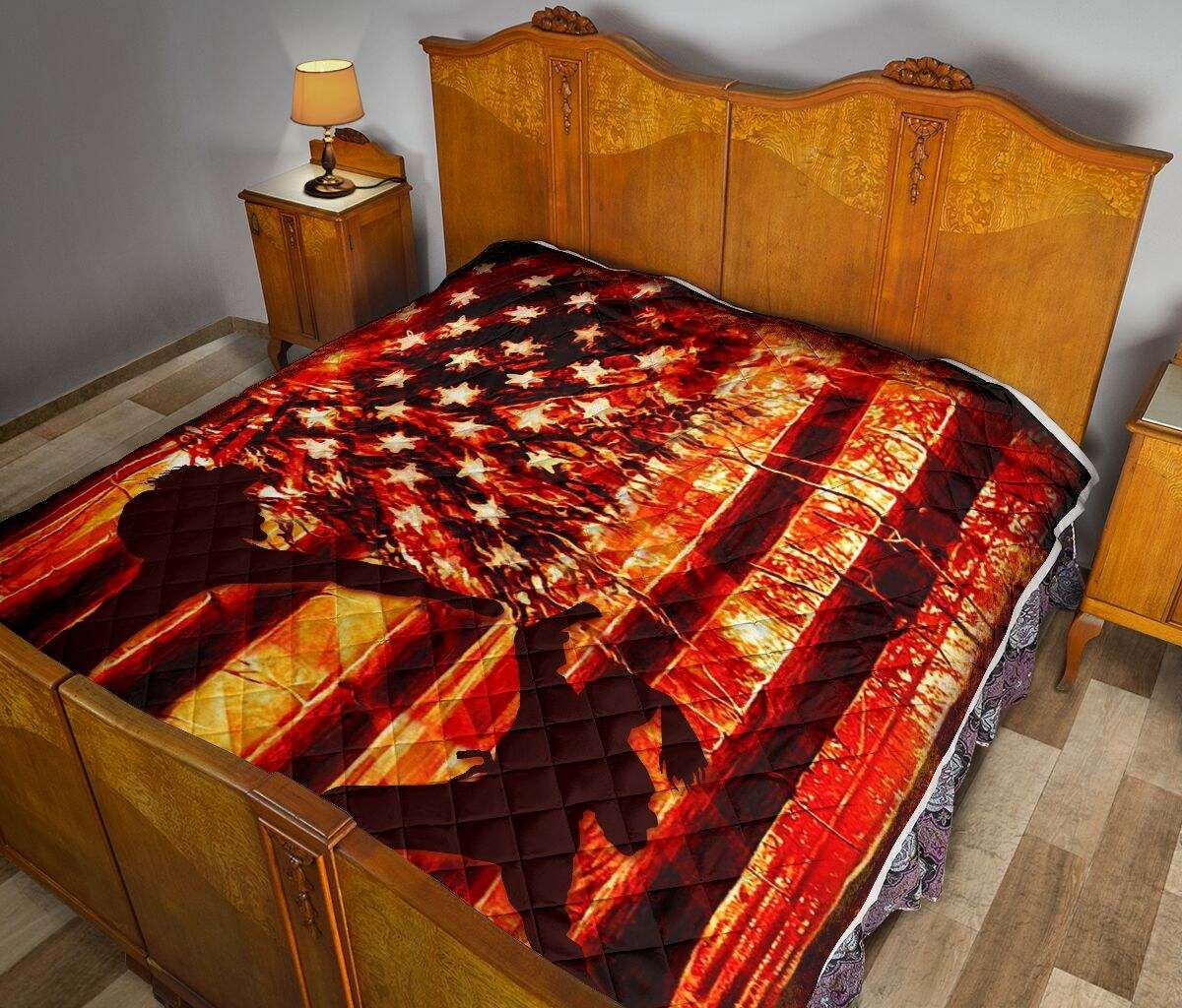 MARTIAL ARTS US FLAG SUNSET QUILT DHC281111073DD