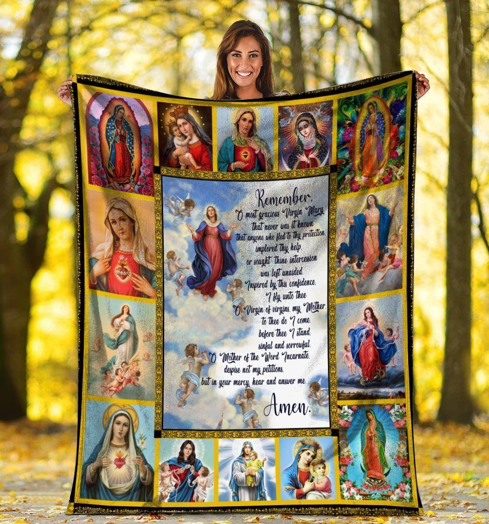 Mary Mother Of Jesus Christian Prayer Fleece Blanket