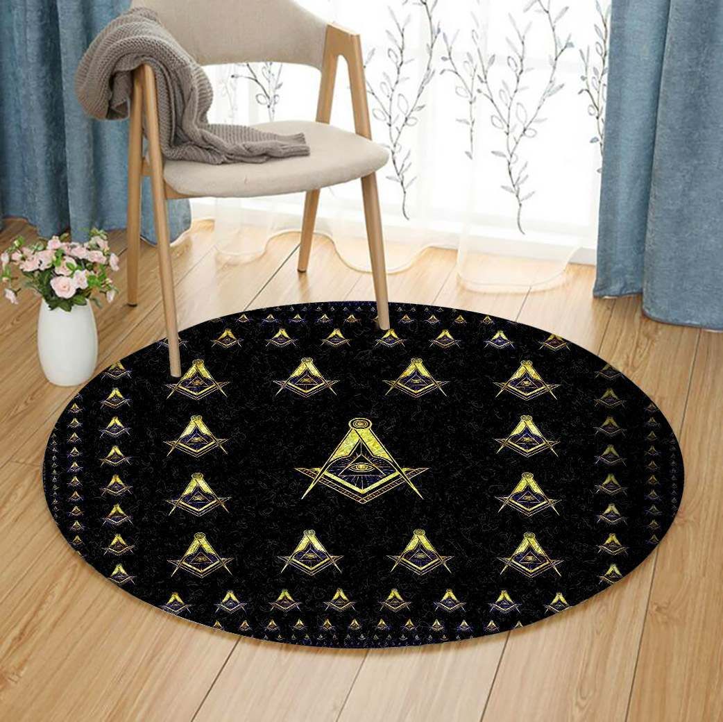 Masonic Freemason Round Carpet