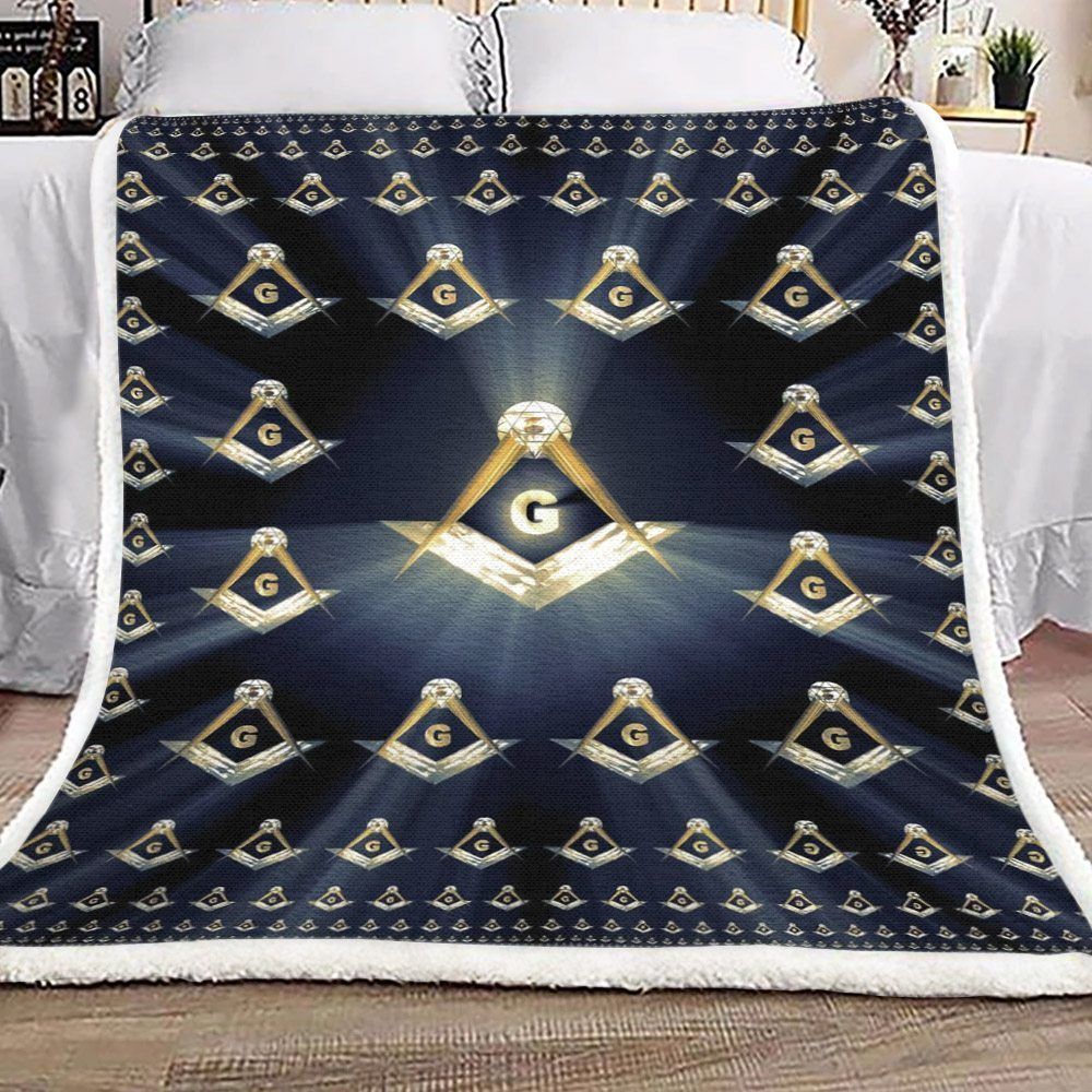Masonic Freemason Sherpa Fleece Blanket