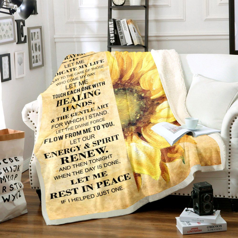 Massage Therapist Prayer Sherpa Fleece Blanket