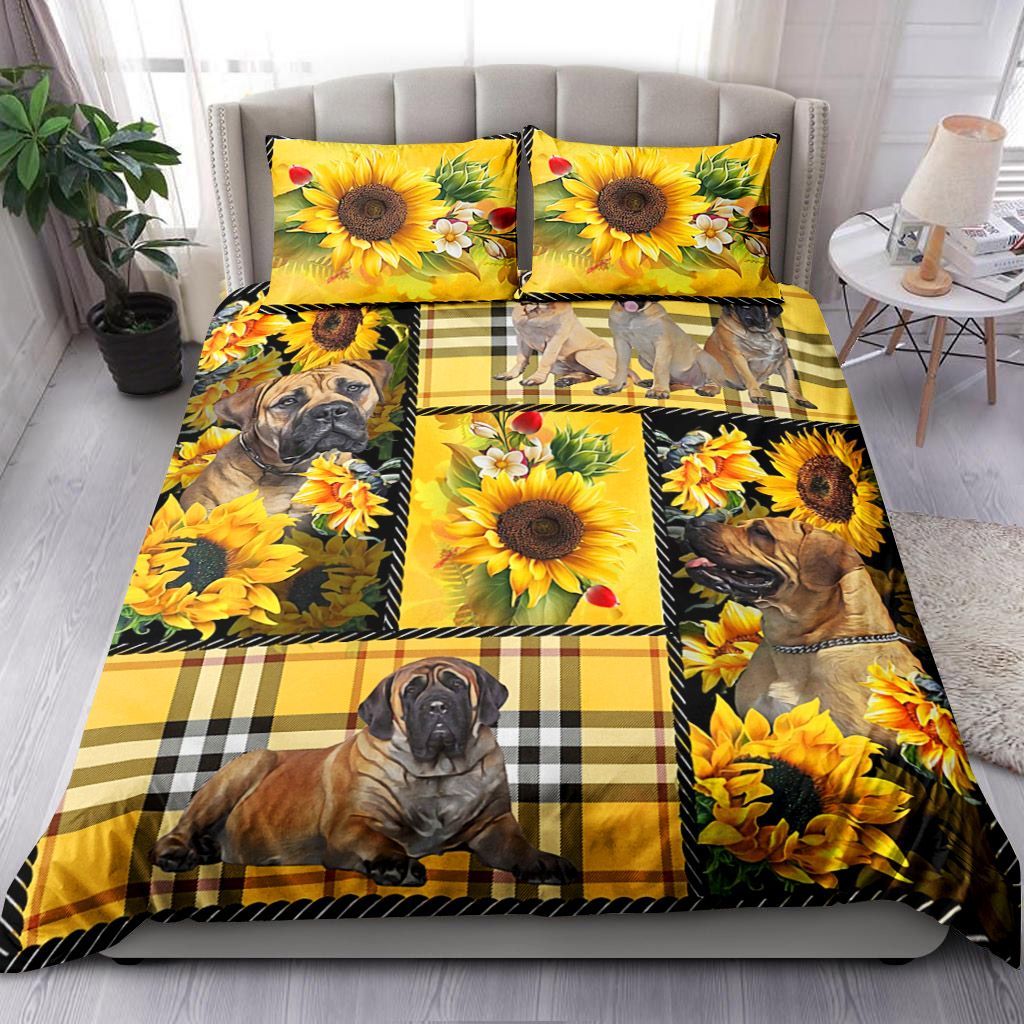 Mastiff Yellow Tartan Bedding Set